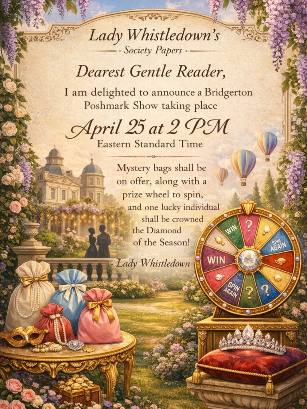 👑 Dearest Gentle Readers… A Bridgerton Affair Awaits 💌 | LIVE April 25 @ 2PM EST